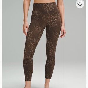 Brown Leopard Print Women's Lululemon Leggings- align -23”